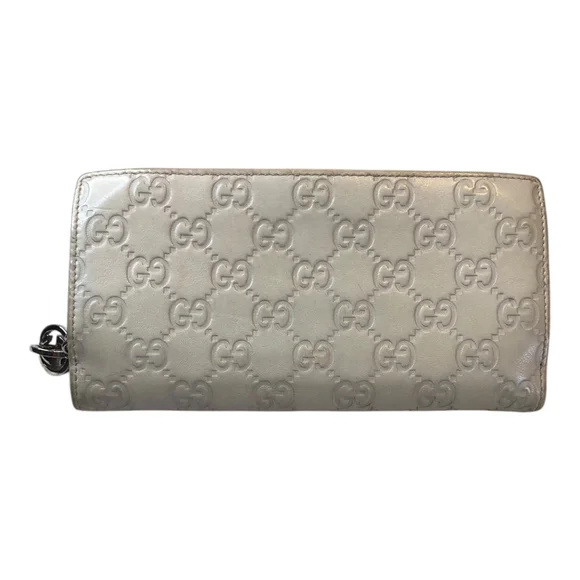 GUCCI GUCCISSIMA Continental Flap Wallet with GG Zipper Pull- Taupe